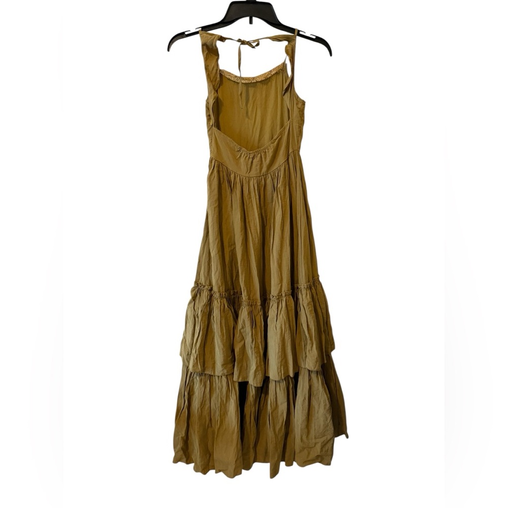 Mia Joy Joyfolie Girls Kids Khaki Olive Sleeveless Tiered Evony Maxi Dress - Picture 5 of 9